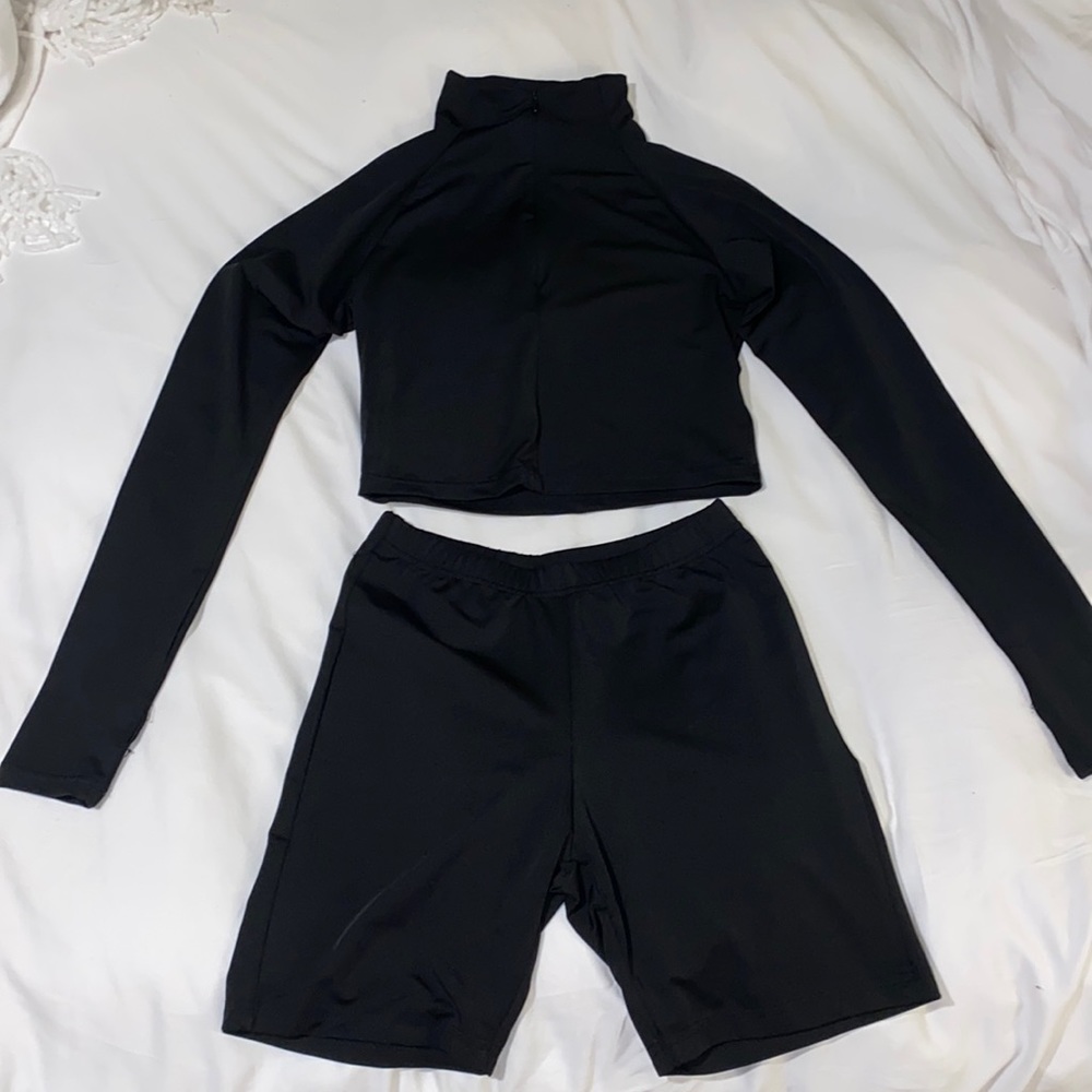 Bike shorts and crop top set